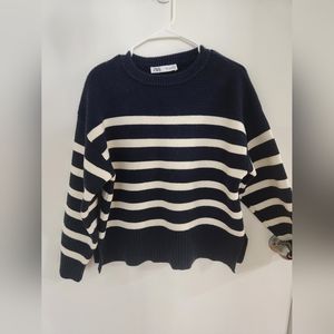 Zara STRIPED KNIT SWEATER Size Small